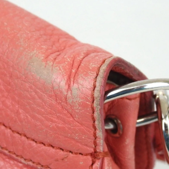 Chloé Lily 2way Peach Coral Pink Salmon Leather Crossbody Shoulder Handbag Purse - Picture 7 of 12